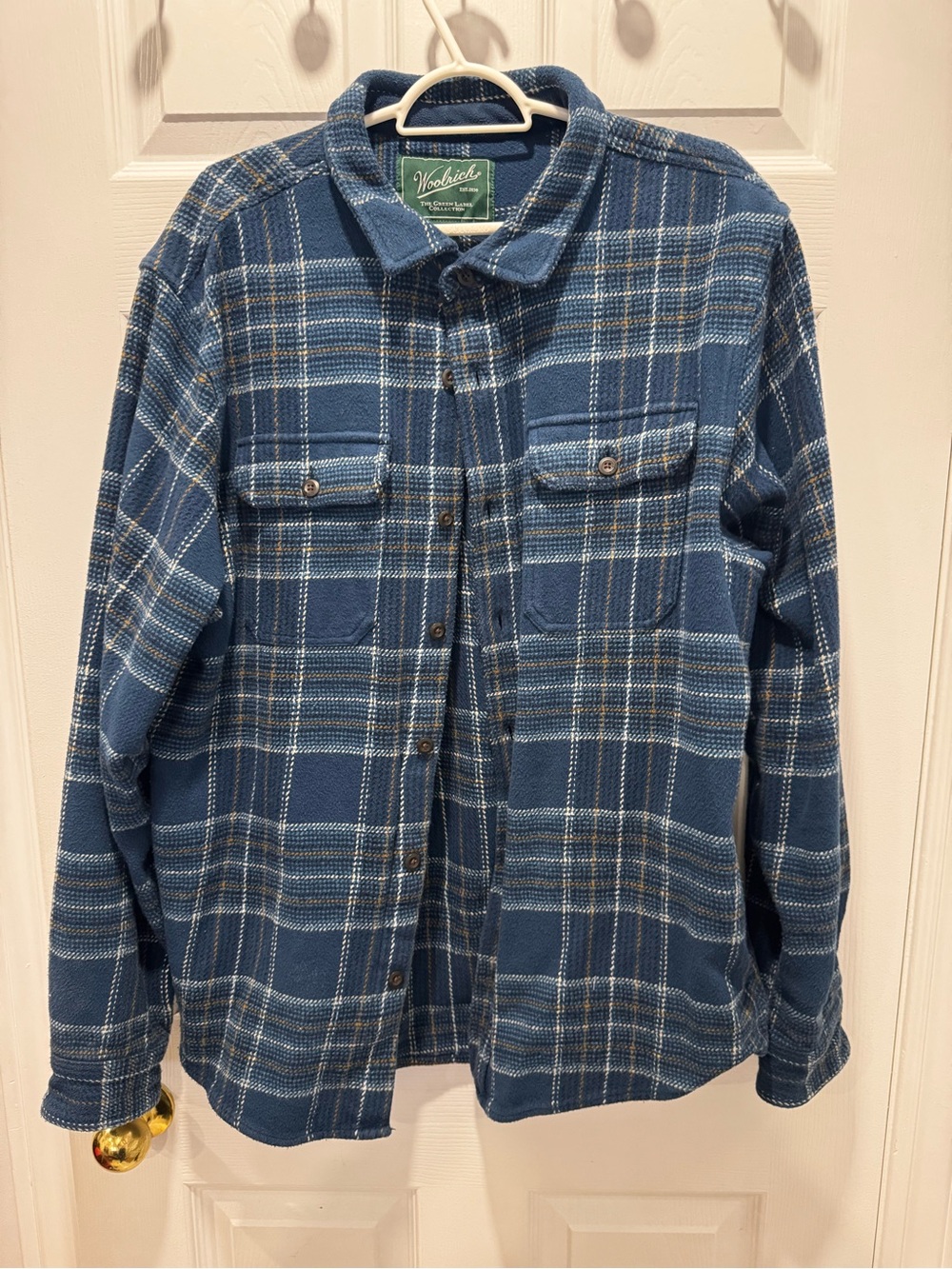 Woolrich Blue Plaid Button-Up Shirt Jacket Large